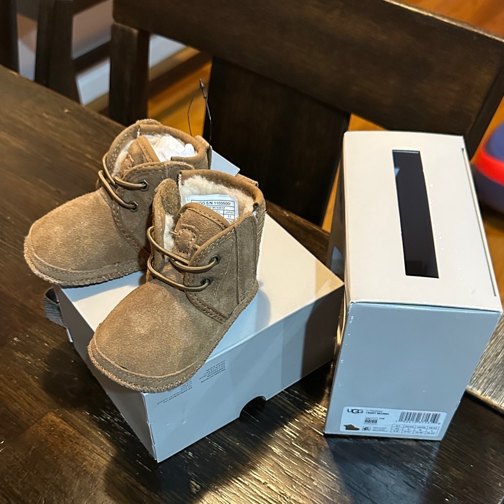 UGG Kids Tan Suede Boots - Picture 2 of 7